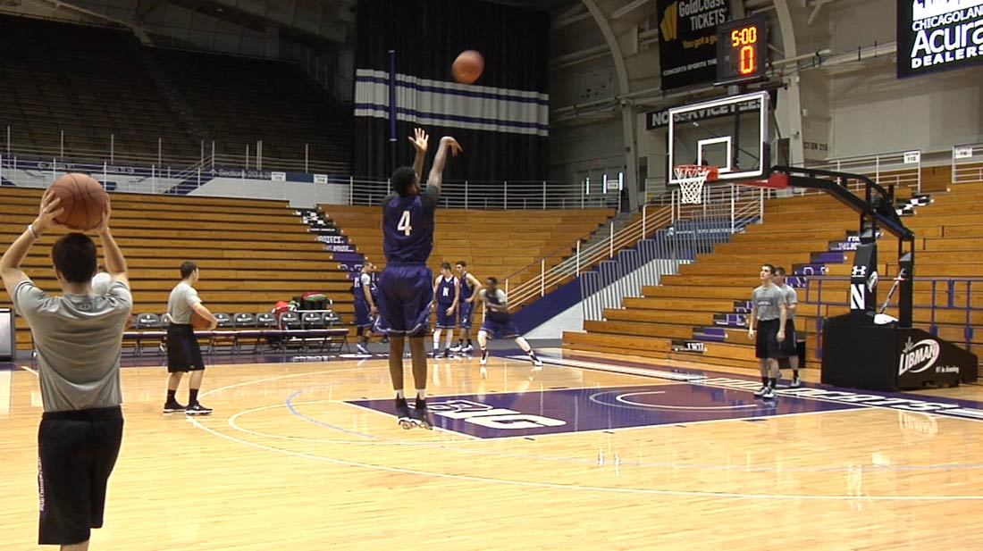 Vic Law at Northwestern Basketball Practice