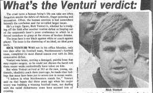 Rick Venturi's character was questioned after BAUL's grievances became public (Article by Roger Phillips, Daily Northwestern/ Courtesy of Northwestern Archives)