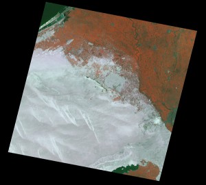 Landsat image of the southwestern Delta of Egypt; an example of the satellite imagery used by archaeologists.