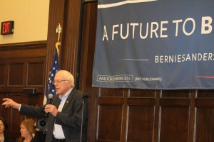 Bernie Sanders speaking at ISU