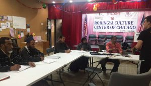 A group of Rohingya take English lessons in Chicago