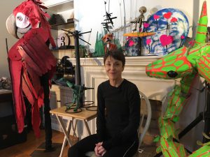 Photo at top: Puppeteer Lolly Extract presents her hand-made puppets on display at her home. (Wen-Yee Lee/MEDILL)