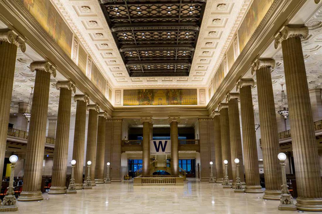 Wintrust Bank Grand Banking Hall in Chicago.