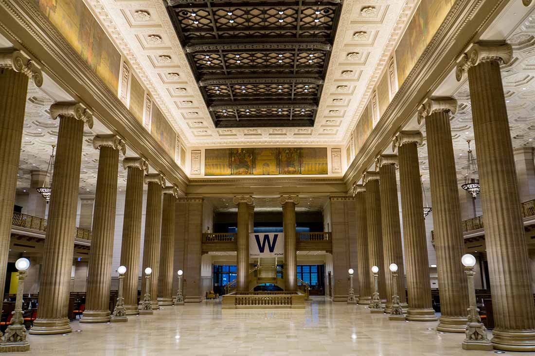 Wintrust Bank Grand Banking Hall in Chicago.