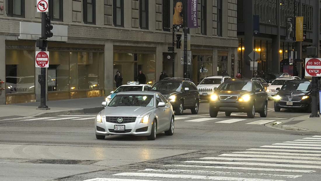 Cars at Michigan Avenue intersection