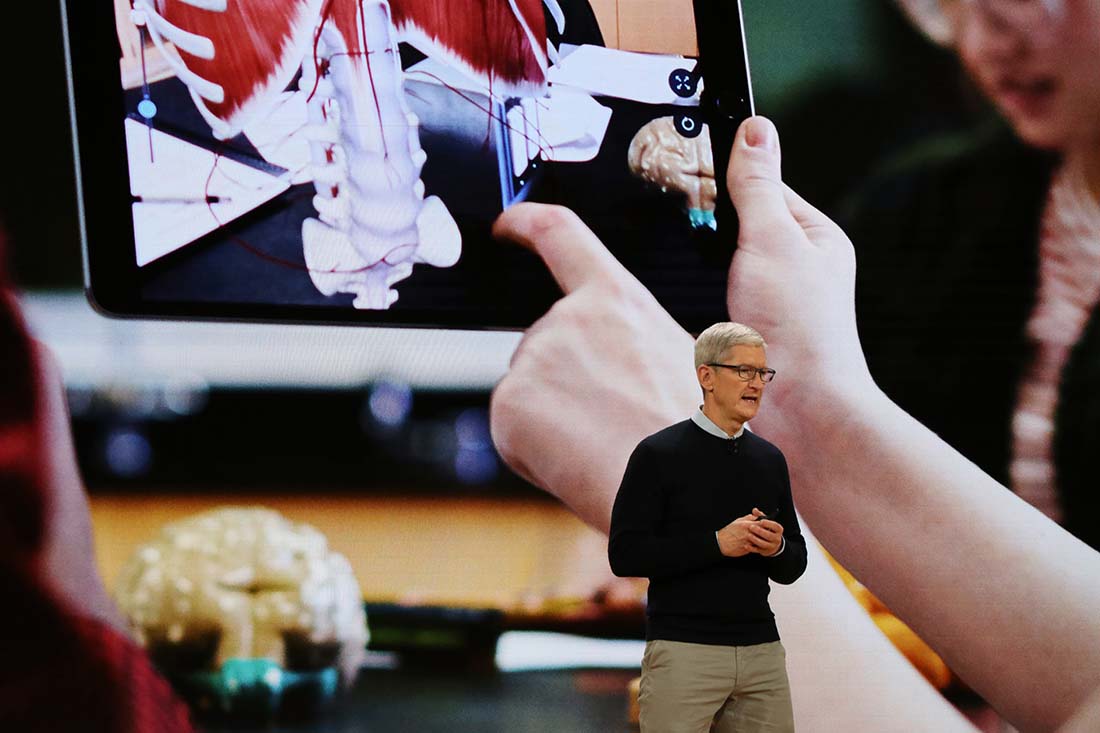 Tim Cook made an announcement about the new iPad at the event.