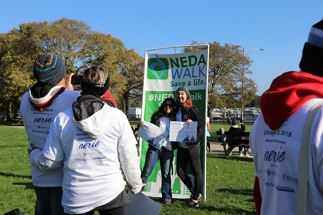 People pose for a picture at the NEDA walk.