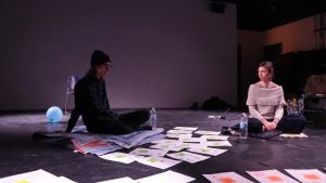 Kate O’Neil and Adam McVicker talk about their mental illness and their choreography during one of the “Radical Disclosure” workshops.
